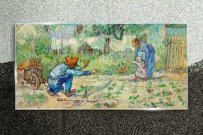Foto auf glas Familienmomente im Garten