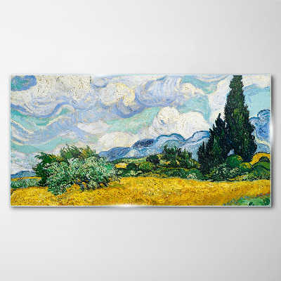 Glasbild Van Goghs wildes Feld