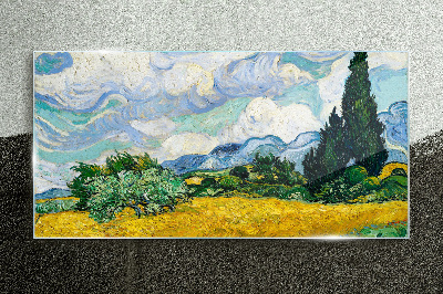 Glasbild Van Goghs wildes Feld