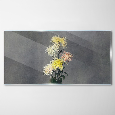 Glasbild Blumen auf grauem Hintergrund
