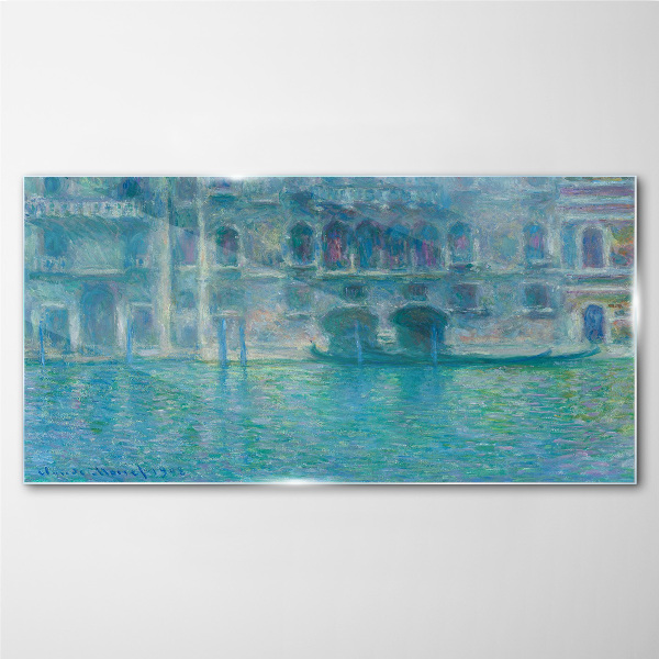 Glasbild Die Lagune von Venedig in Blautönen