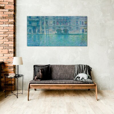 Glasbild Die Lagune von Venedig in Blautönen