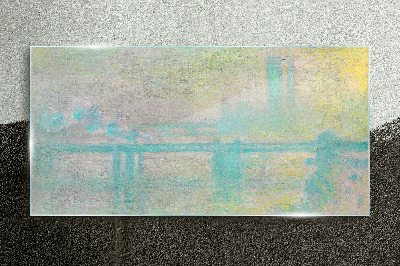 Bild auf glas Wintermorgen am Fluss