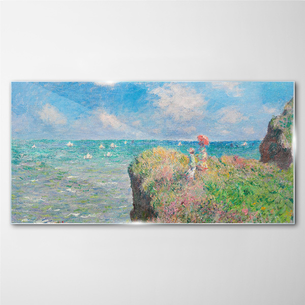 Glasbild Picture Glass Cliff Walk bei Pourville Monet