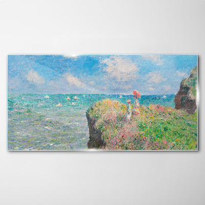 Glasbild Picture Glass Cliff Walk bei Pourville Monet