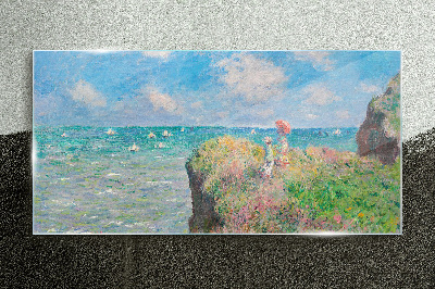 Glasbild Picture Glass Cliff Walk bei Pourville Monet