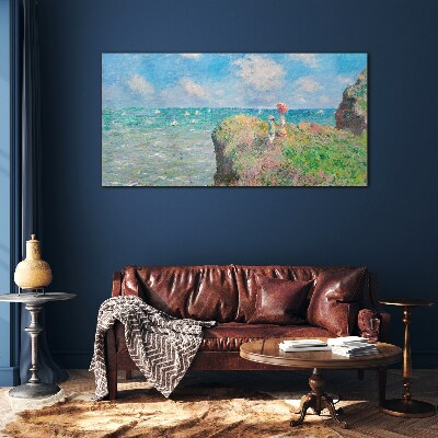 Glasbild Picture Glass Cliff Walk bei Pourville Monet