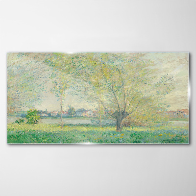 Glasbild Frühlingslandschaft