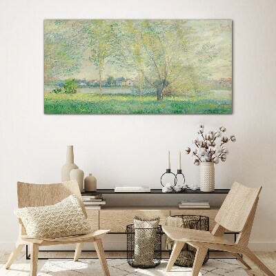 Glasbild Frühlingslandschaft