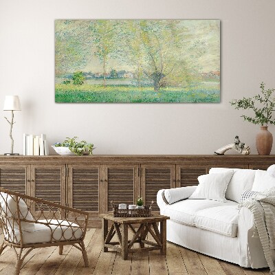 Glasbild Frühlingslandschaft