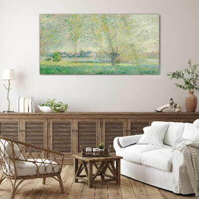 Glasbild Moderne Weiden Monet