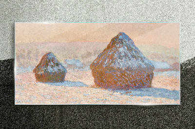 Foto auf glas Winterlandschaft mit Schneeverwehungen