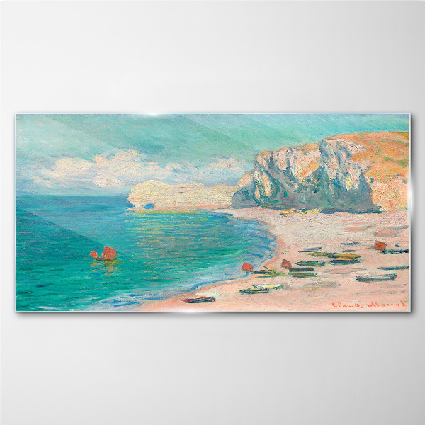 Glas bild Strand in der Sonne der Normandie