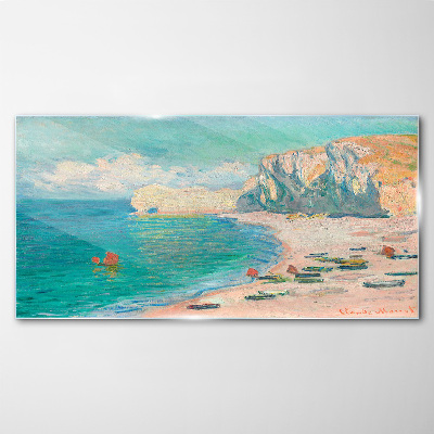 Glas bild Strand in der Sonne der Normandie