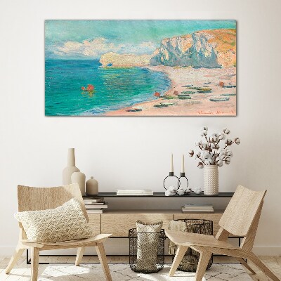 Glas bild Strand in der Sonne der Normandie