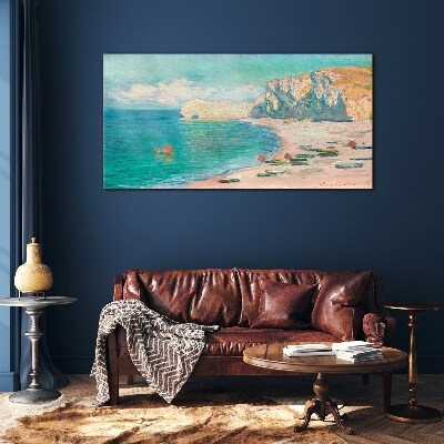 Glas bild Strand in der Sonne der Normandie