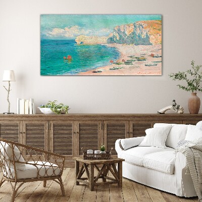 Glas bild Strand in der Sonne der Normandie