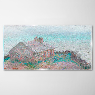 Glasbild Monet Hill House