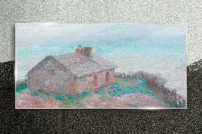 Glasbild Monet Hill House