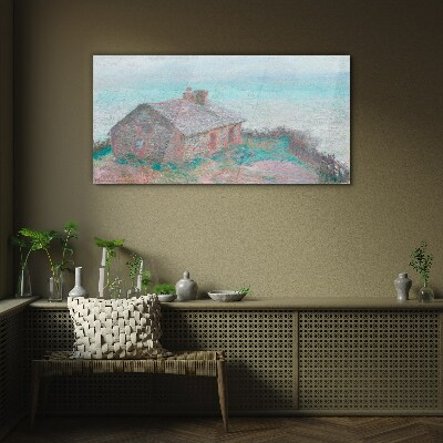 Glasbild Haus am Meer