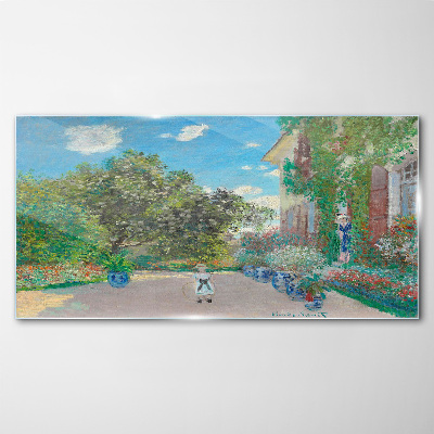 Glas bild Der Garten von Giverny