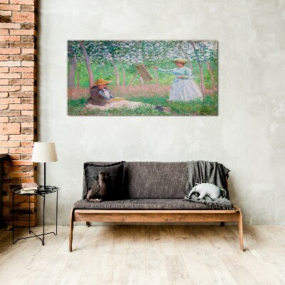 Glasbild Sommermalen im Freien