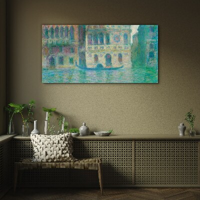 Glasbild Venedig in Pastellfarben