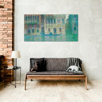 Glasbild Venedig in Pastellfarben