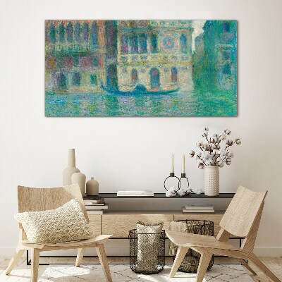 Glasbild Venedig in Pastellfarben