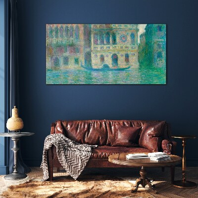 Glasbild Venedig in Pastellfarben