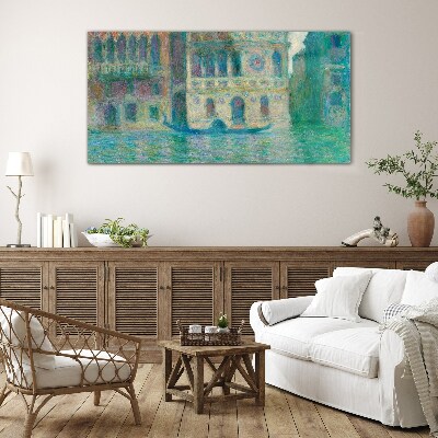 Glasbild Venedig in Pastellfarben