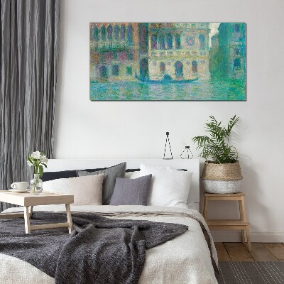 Glasbild Venedig in Pastellfarben