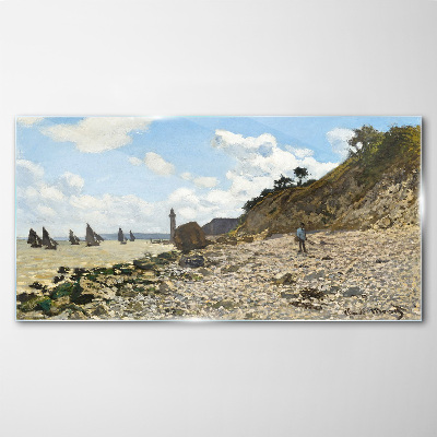 Glasbild Boote am Strand von Monet