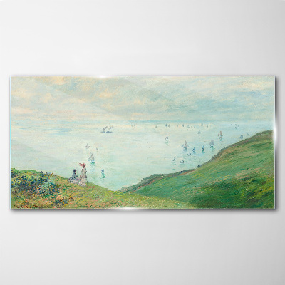 Glasbild Klippen bei Pourville Monet