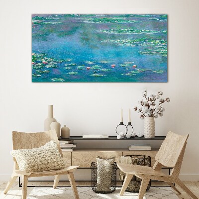 Glasbild Seerosen Monet
