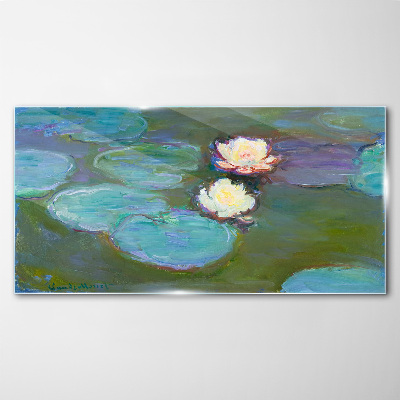 Glas bild Seerosen Monet