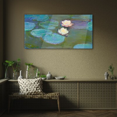 Glas bild Seerosen Monet