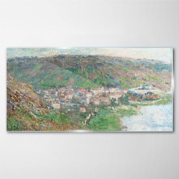 Glasbild Frühlingslandschaft am Fluss