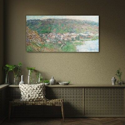 Glasbild Frühlingslandschaft am Fluss