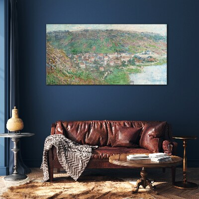 Glasbild Blick von Vetheuil Monet