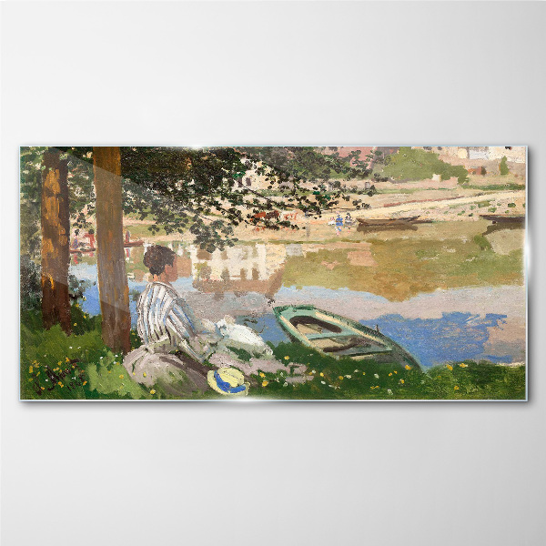 Glasbild Ein ruhiges Flussufer