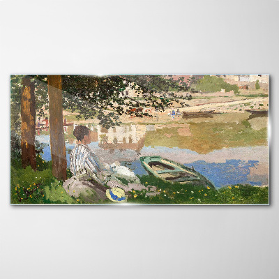 Glasbild Ein ruhiges Flussufer