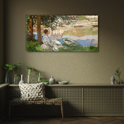 Glasbild Ein ruhiges Flussufer