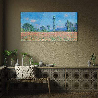 Glasbild Wiesenlandschaft Monet