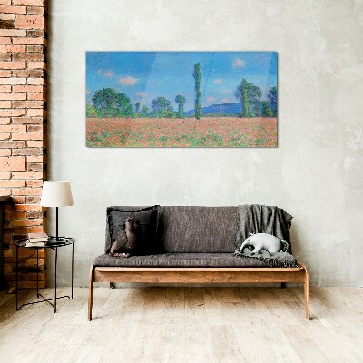 Glasbild Wiesenlandschaft Monet