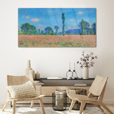 Glasbild Wiesenlandschaft Monet