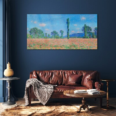 Glasbild Wiesenlandschaft Monet