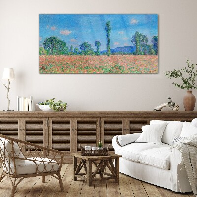 Glasbild Wiesenlandschaft Monet