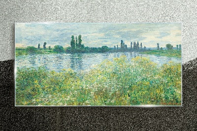 Bild auf glas Blick auf den Fluss im Grünen
