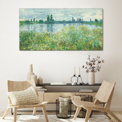 Bild auf glas Blick auf den Fluss im Grünen